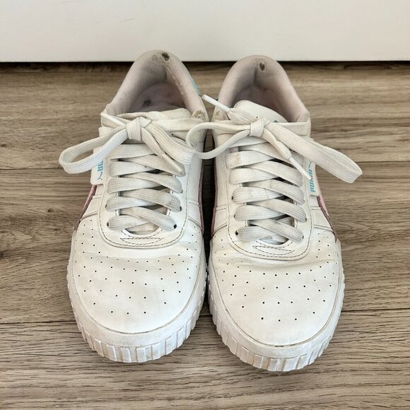 Puma Girl's Cali Spring Sketchbook Perforated Lace Up Chunky Platform Sneakers - Picture 3 of 10